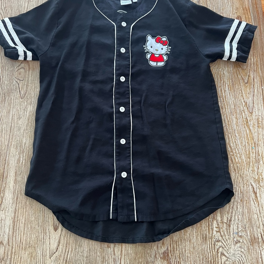 Aeropostale Black Kids Button Down Shirt with Hello Kitty